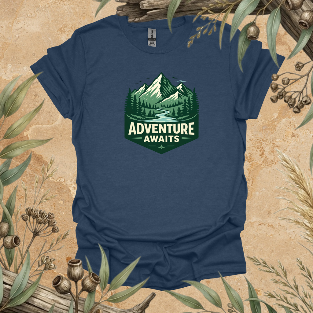 Adventure Awaits | Mountain Hiking Unisex T-Shirt | Outdoor Adventure Apparel | Mildly Wild Club