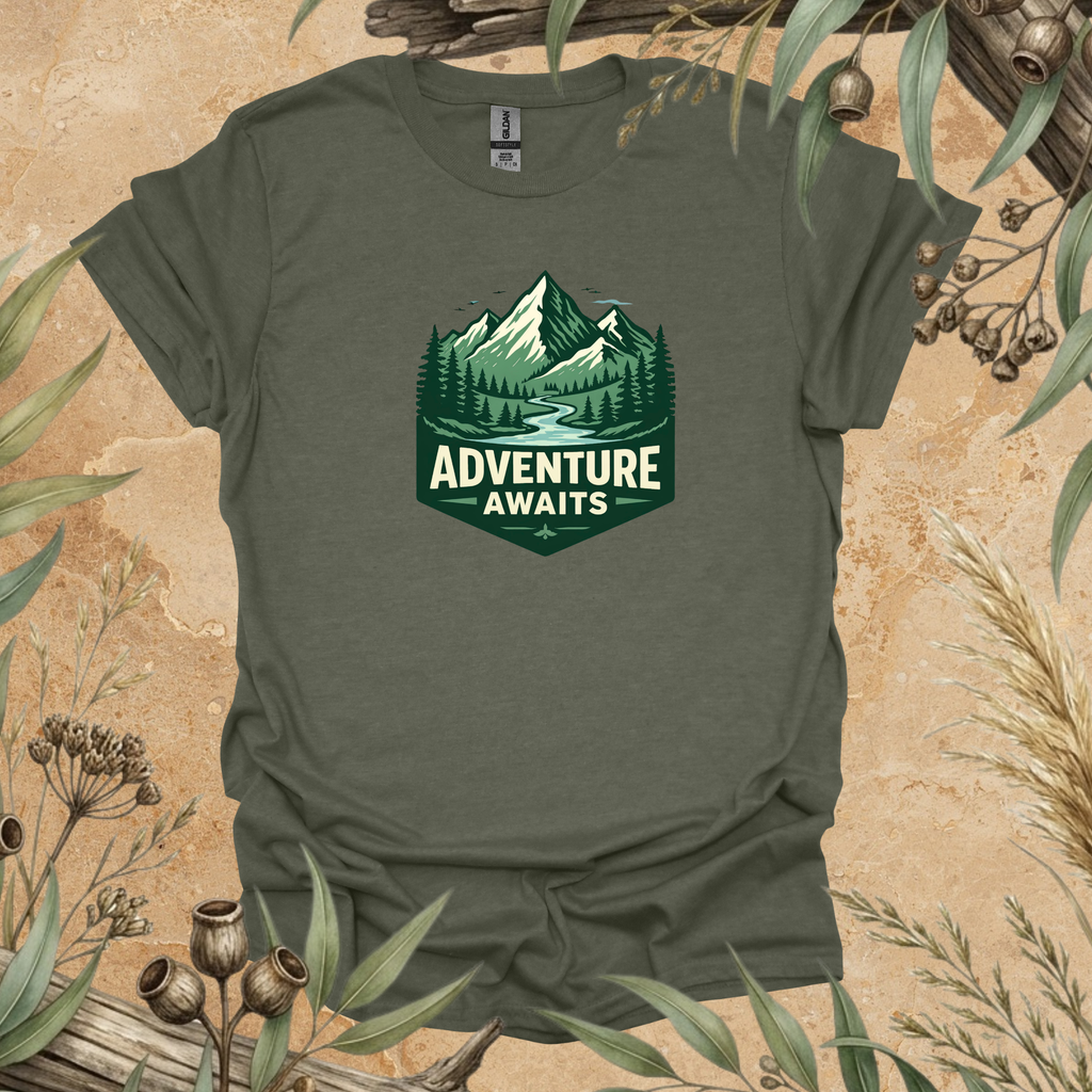 Adventure Awaits | Mountain Hiking Unisex T-Shirt | Outdoor Adventure Apparel | Mildly Wild Club