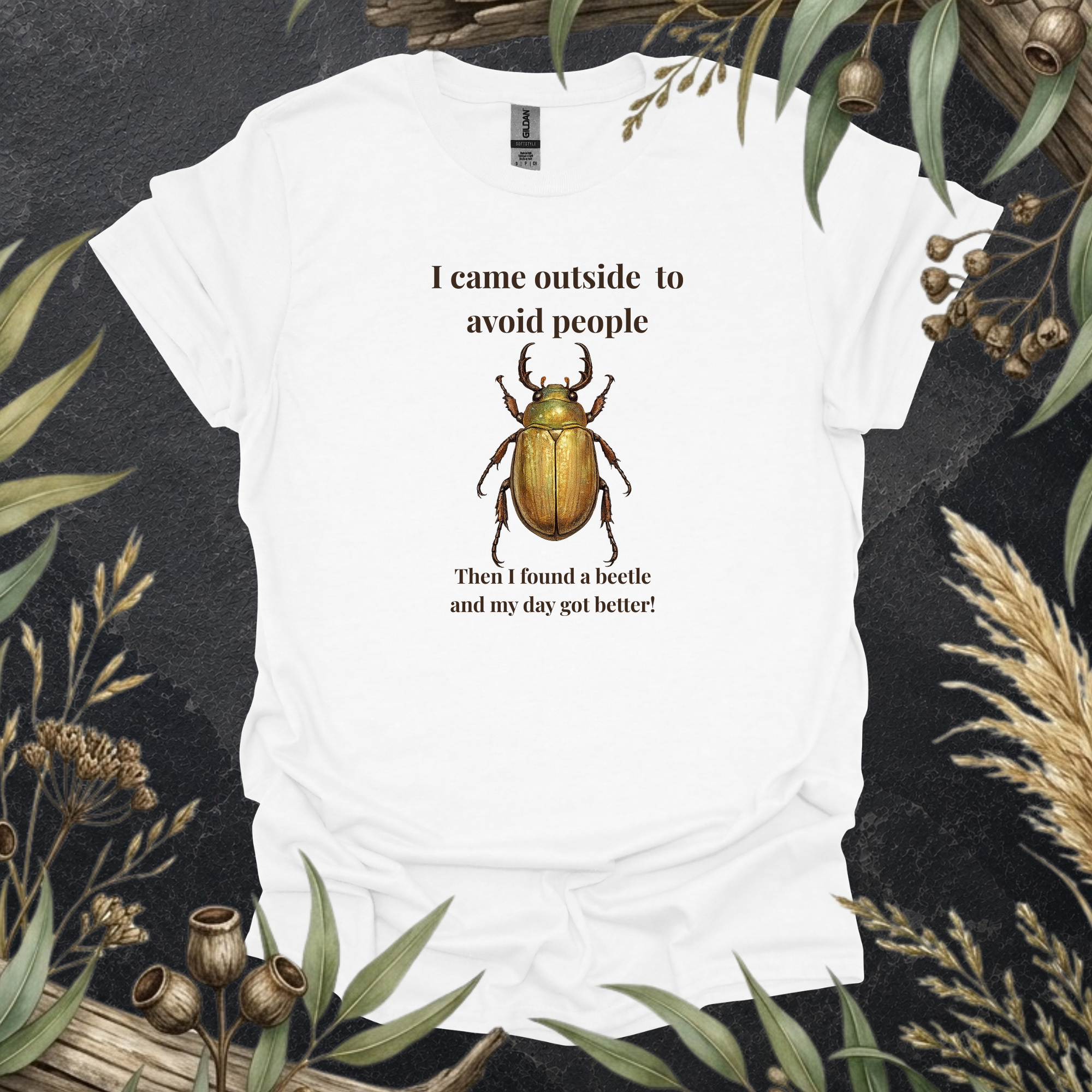 I Came Outside to Avoid People | Funny Beetle Unisex T-Shirt | Nature Lover Gift