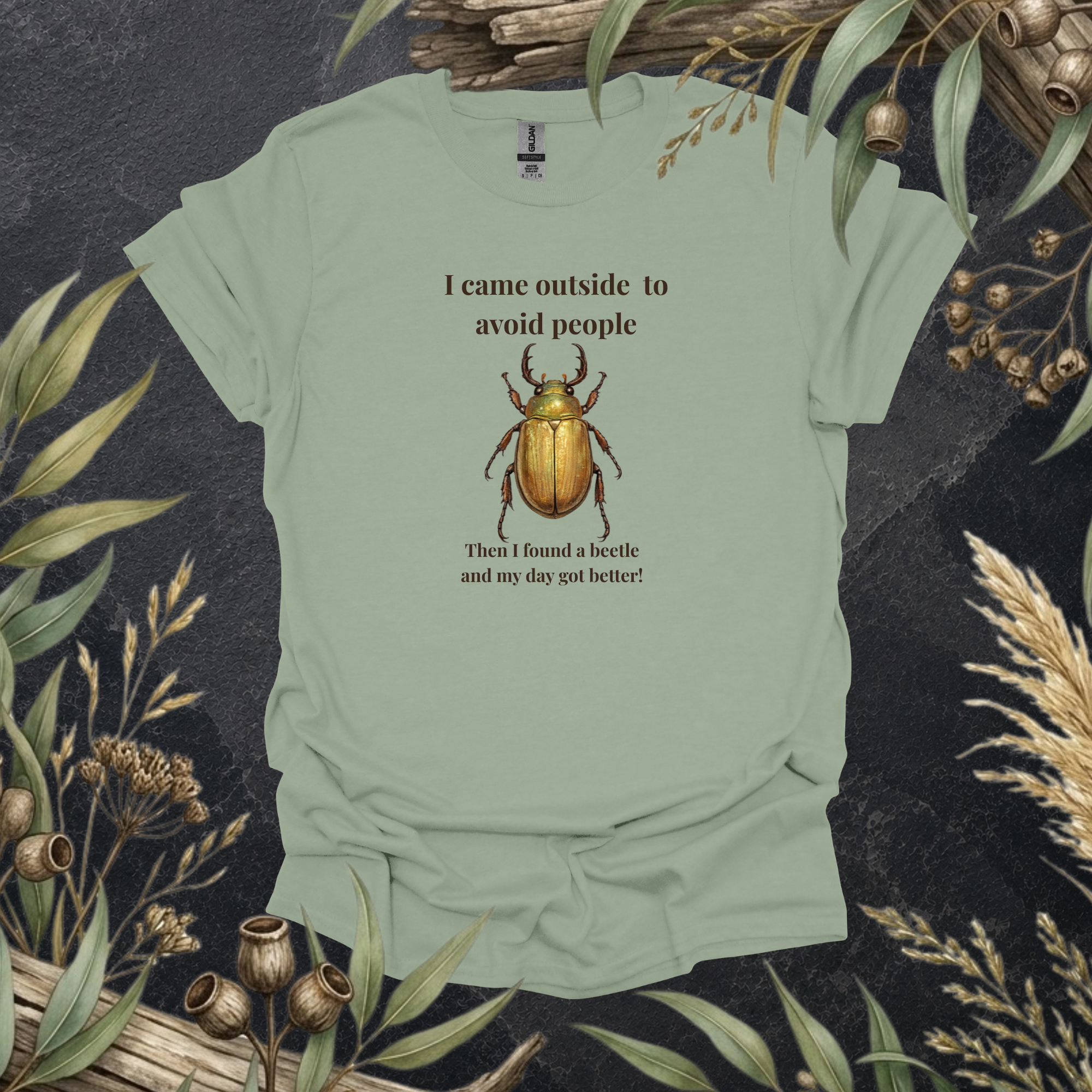 I Came Outside to Avoid People | Funny Beetle Unisex T-Shirt | Nature Lover Gift