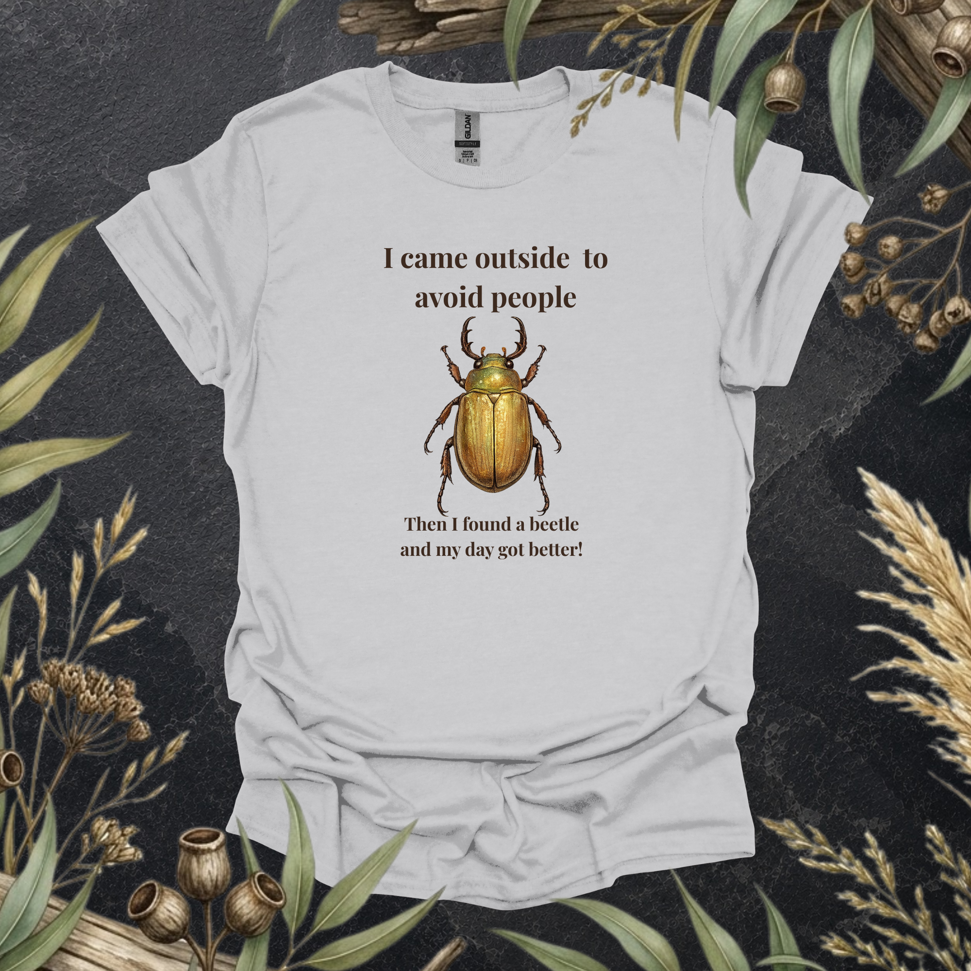 I Came Outside to Avoid People | Funny Beetle Unisex T-Shirt | Nature Lover Gift