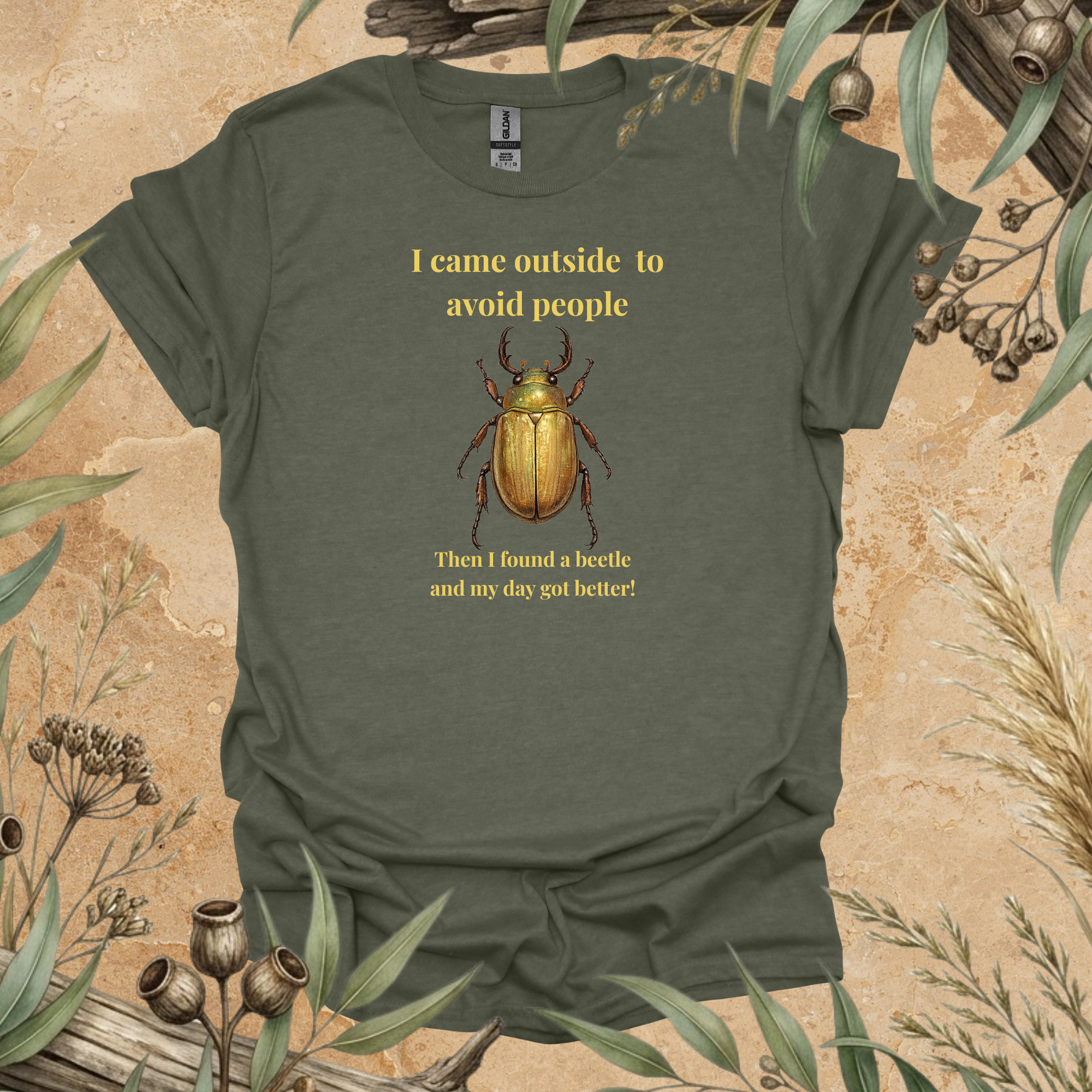 I Came Outside to Avoid People | Funny Beetle Unisex T-Shirt | Nature Lover Gift