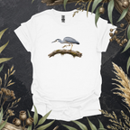 White-faced Heron | Australian Bird Unisex T-Shirt | Original Wildlife Art | Mildly Wild Club