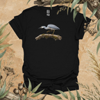 White-faced Heron | Australian Bird Unisex T-Shirt | Original Wildlife Art | Mildly Wild Club