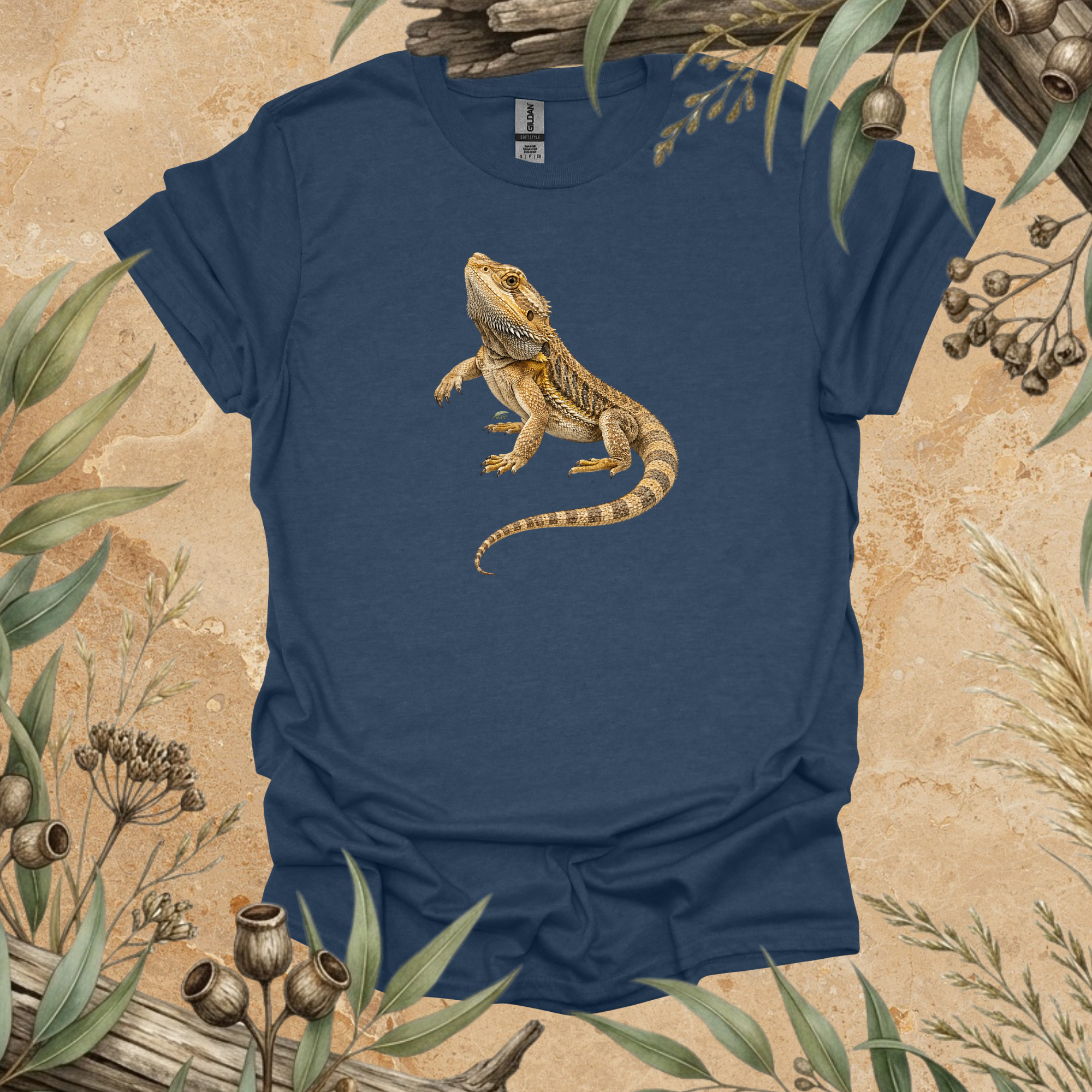 Eastern Bearded Dragon | Australian Lizard Unisex T-Shirt | Original Wildlife Art | Mildly Wild Club