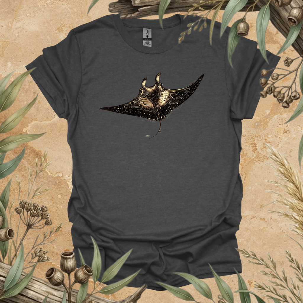 Manta Ray | Contour Art Unisex T-Shirt | Ocean Wildlife Apparel | Mildly Wild Club