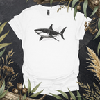 Great White Shark | Contour Art Unisex T-Shirt | Ocean Wildlife Apparel | Mildly Wild Club