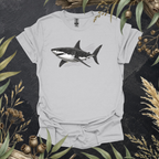 Great White Shark | Contour Art Unisex T-Shirt | Ocean Wildlife Apparel | Mildly Wild Club