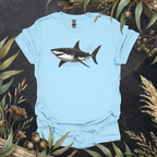 Great White Shark | Contour Art Unisex T-Shirt | Ocean Wildlife Apparel | Mildly Wild Club