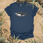 Great White Shark | Contour Art Unisex T-Shirt | Ocean Wildlife Apparel | Mildly Wild Club