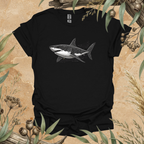 Great White Shark | Contour Art Unisex T-Shirt | Ocean Wildlife Apparel | Mildly Wild Club