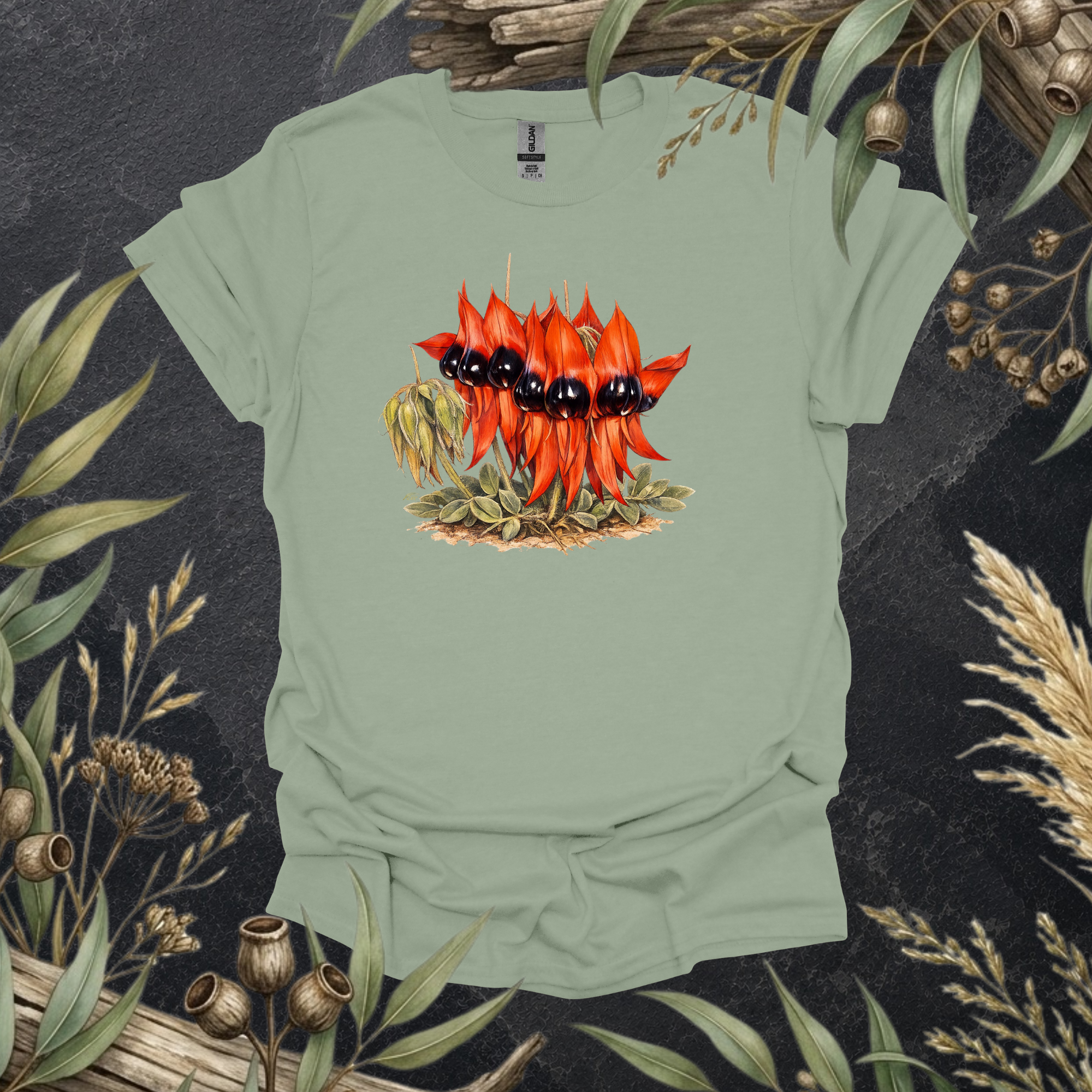 Sturt's Desert Pea | Australian Wildflower Unisex T-Shirt | Original Botanical Art | Mildly Wild Club
