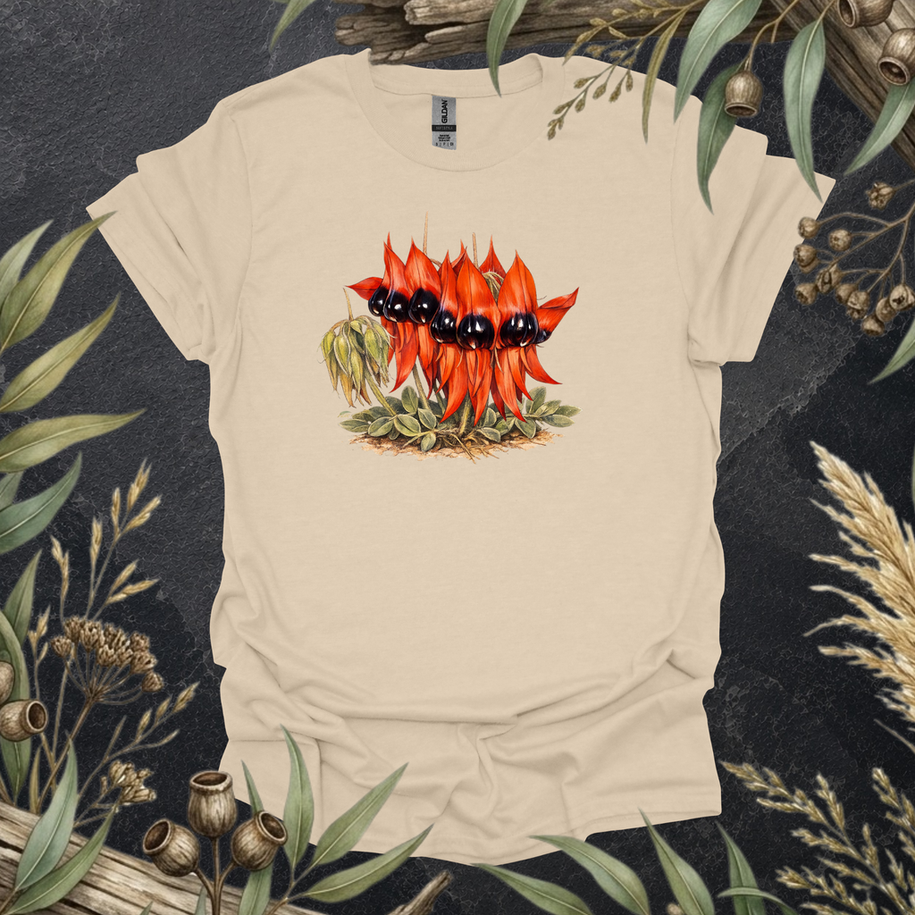 Sturt's Desert Pea | Australian Wildflower Unisex T-Shirt | Original Botanical Art | Mildly Wild Club