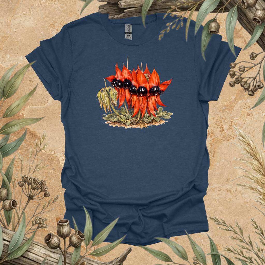 Sturt's Desert Pea | Australian Wildflower Unisex T-Shirt | Original Botanical Art | Mildly Wild Club