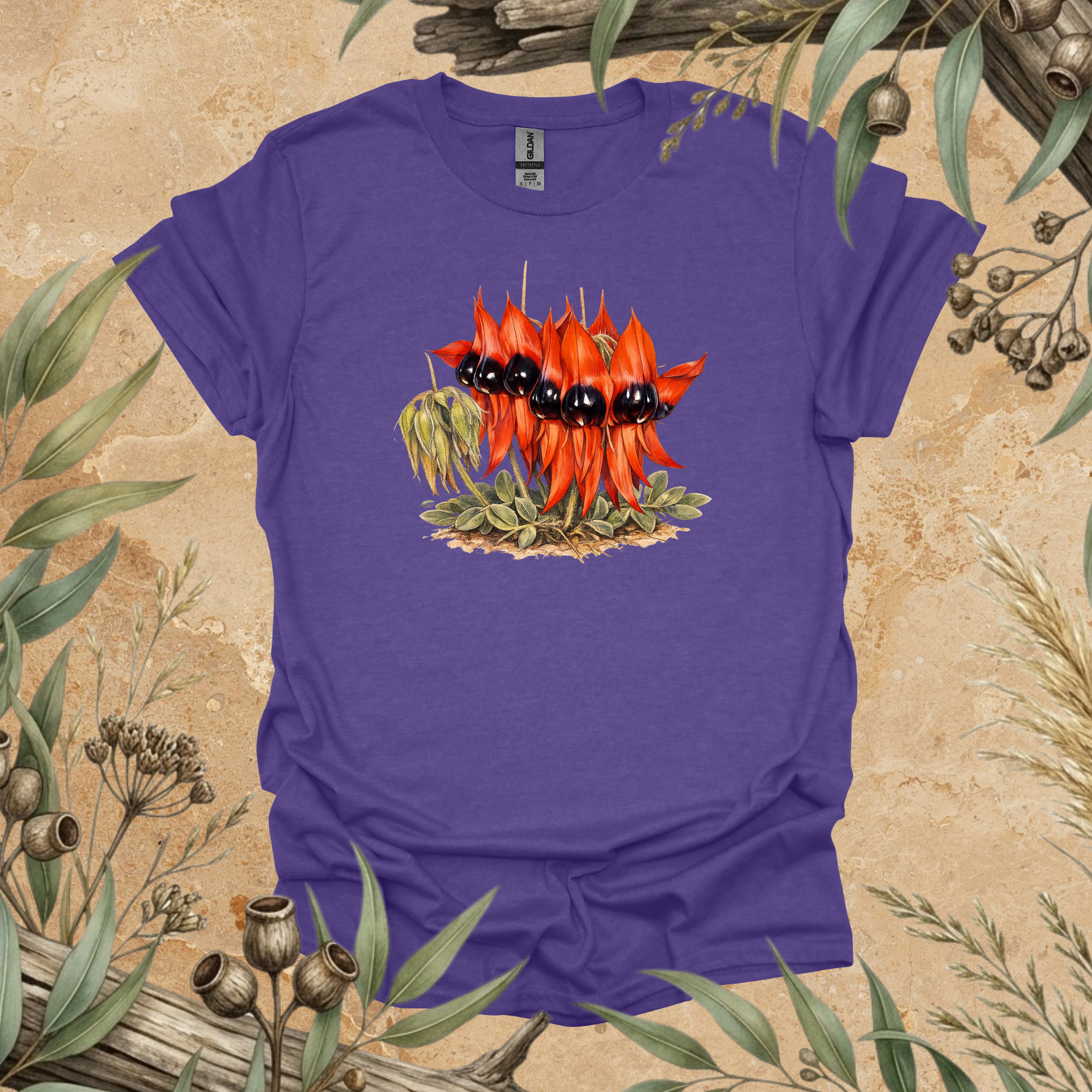 Sturt's Desert Pea | Australian Wildflower Unisex T-Shirt | Original Botanical Art | Mildly Wild Club