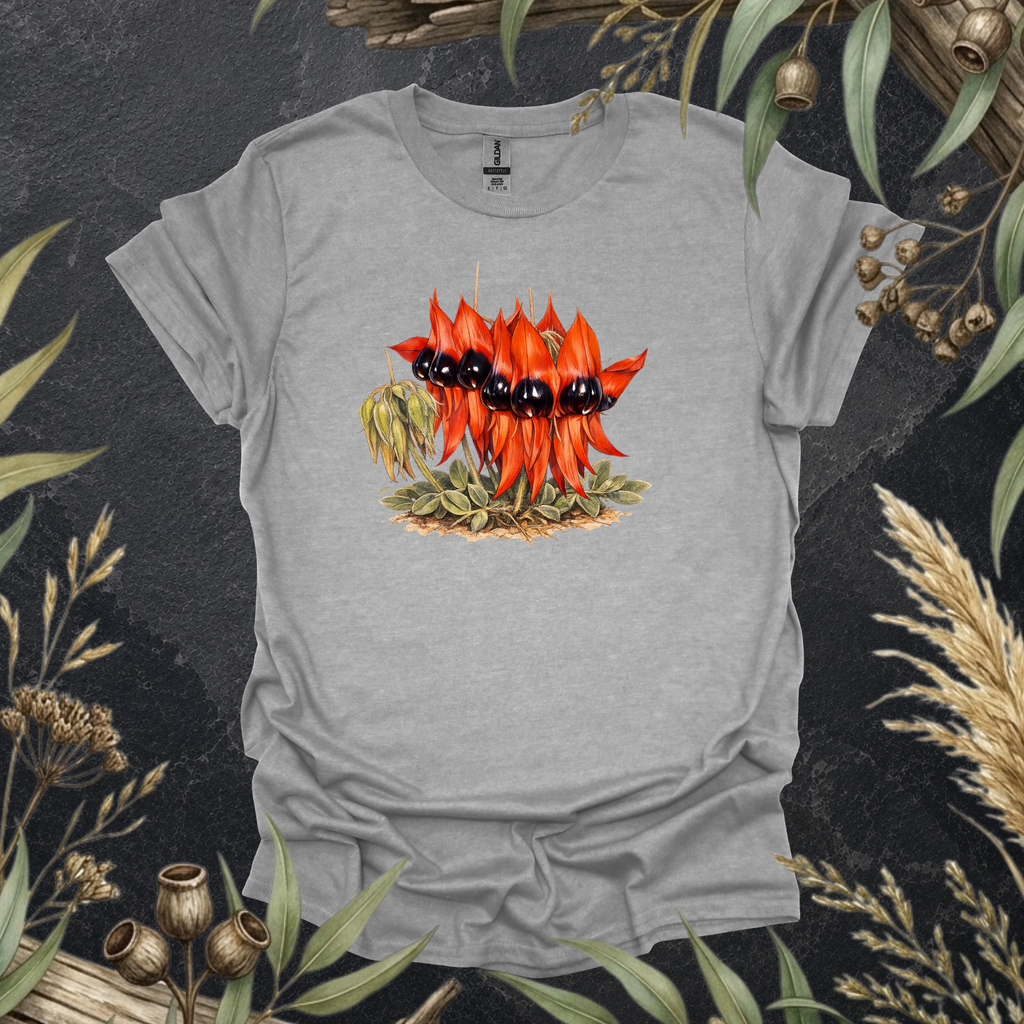 Sturt's Desert Pea | Australian Wildflower Unisex T-Shirt | Original Botanical Art | Mildly Wild Club