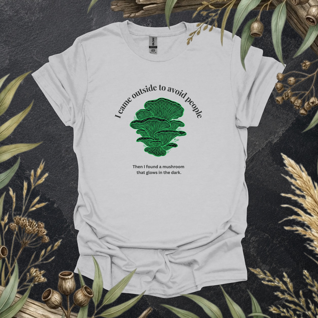 I Came Outside to Avoid People | Funny Ghost Mushroom Unisex T-Shirt | Nature Lover Gift