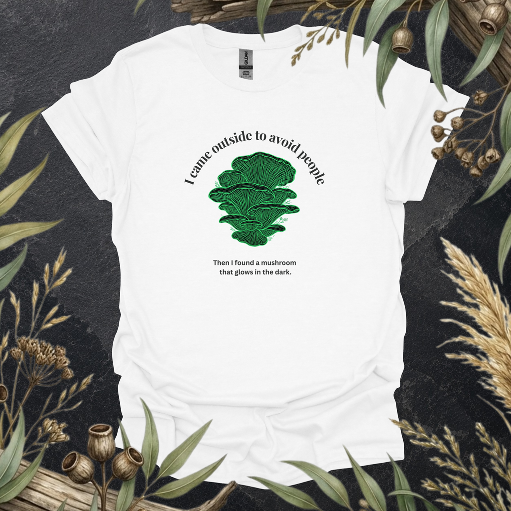 I Came Outside to Avoid People | Funny Ghost Mushroom Unisex T-Shirt | Nature Lover Gift
