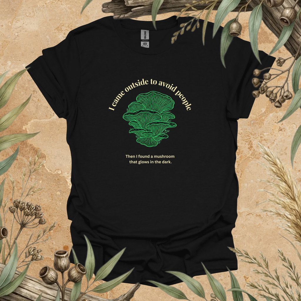 I Came Outside to Avoid People | Funny Ghost Mushroom Unisex T-Shirt | Nature Lover Gift