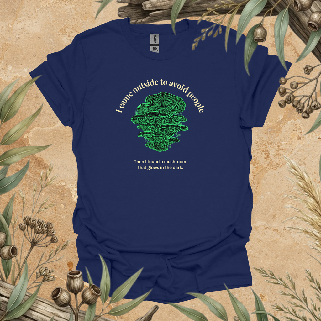 I Came Outside to Avoid People | Funny Ghost Mushroom Unisex T-Shirt | Nature Lover Gift