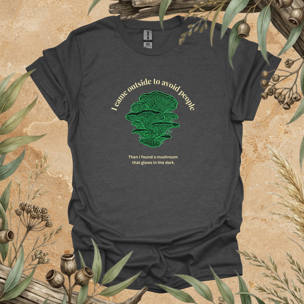 I Came Outside to Avoid People | Funny Ghost Mushroom Unisex T-Shirt | Nature Lover Gift