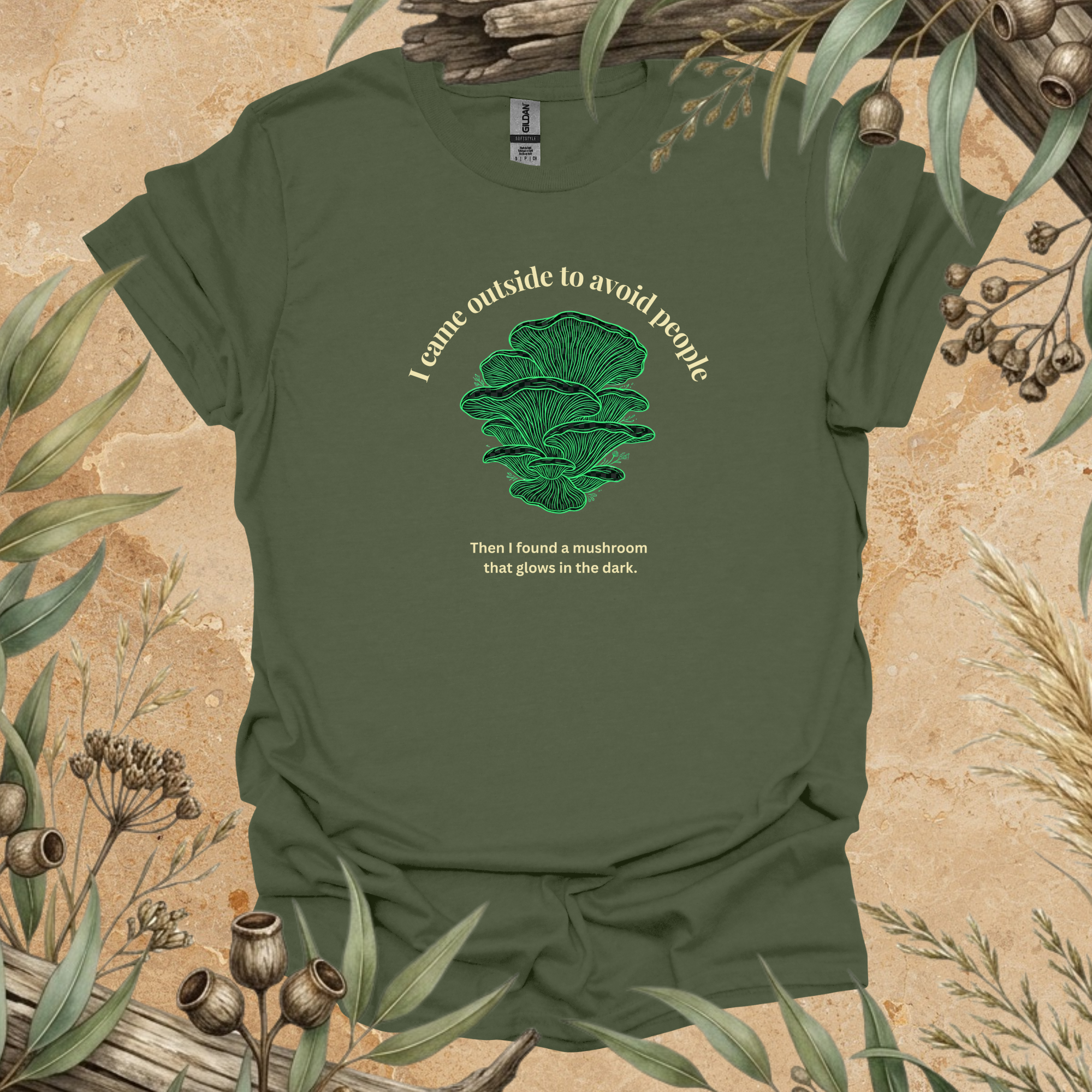 I Came Outside to Avoid People | Funny Ghost Mushroom Unisex T-Shirt | Nature Lover Gift