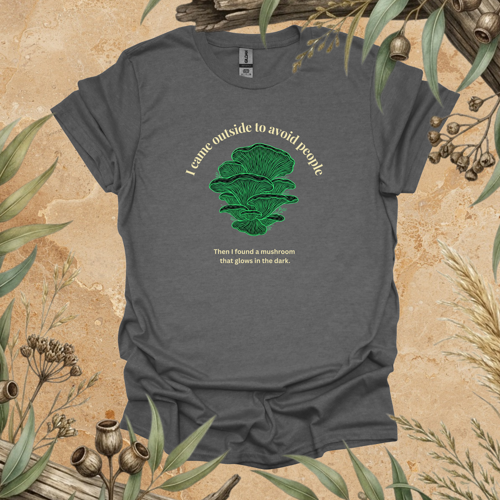 I Came Outside to Avoid People | Funny Ghost Mushroom Unisex T-Shirt | Nature Lover Gift