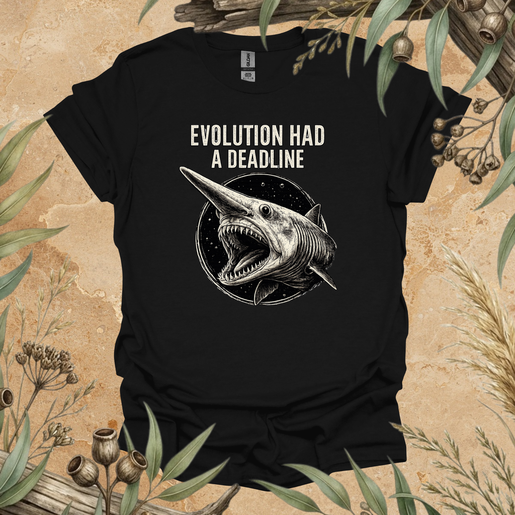 Evolution Had a Deadline | Funny Goblin Shark Unisex T-Shirt | Ocean Lover Gift