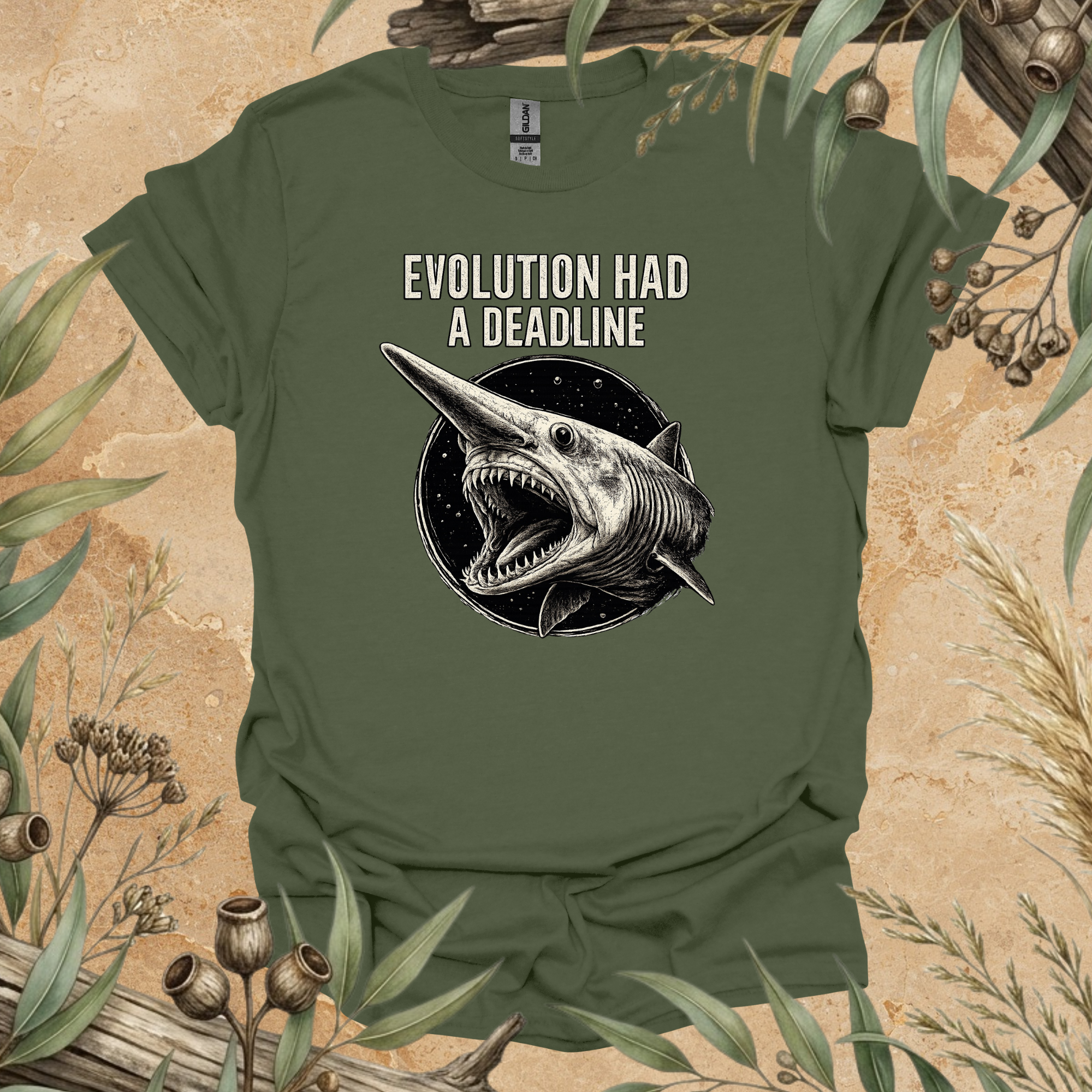 Evolution Had a Deadline | Funny Goblin Shark Unisex T-Shirt | Ocean Lover Gift