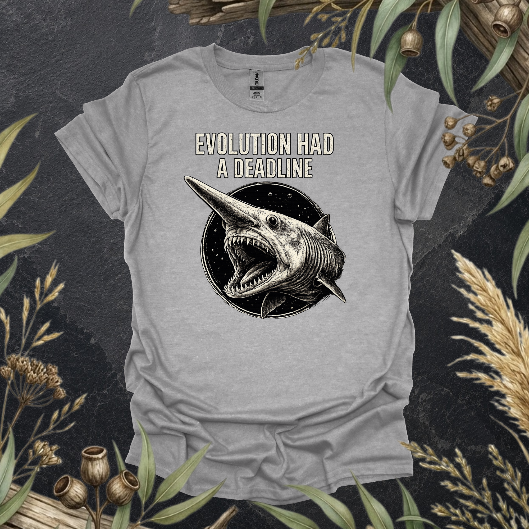 Evolution Had a Deadline | Funny Goblin Shark Unisex T-Shirt | Ocean Lover Gift