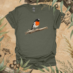 Scarlet Robin | Australian Bird Unisex T-Shirt | Original Wildlife Art | Mildly Wild Club