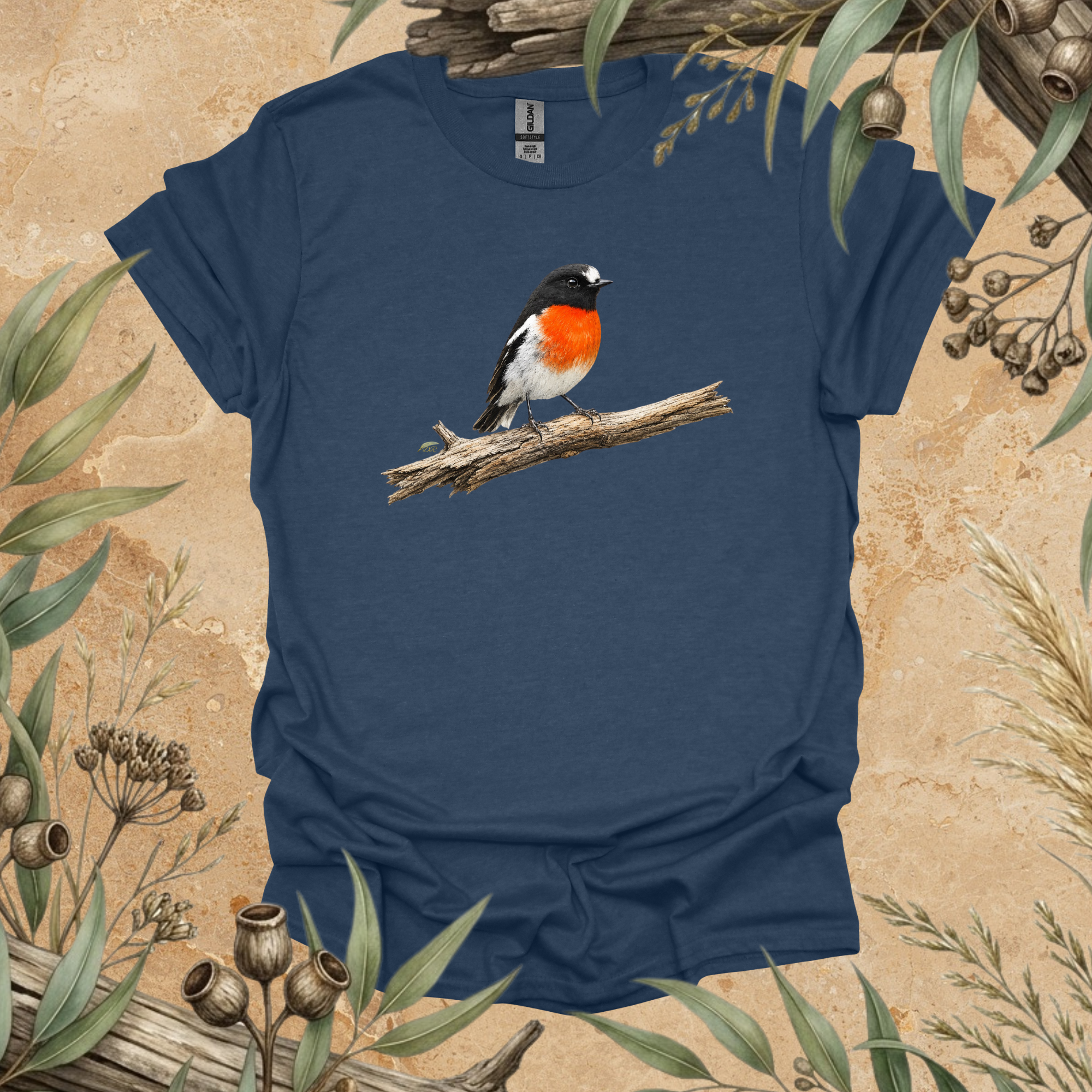Scarlet Robin | Australian Bird Unisex T-Shirt | Original Wildlife Art | Mildly Wild Club