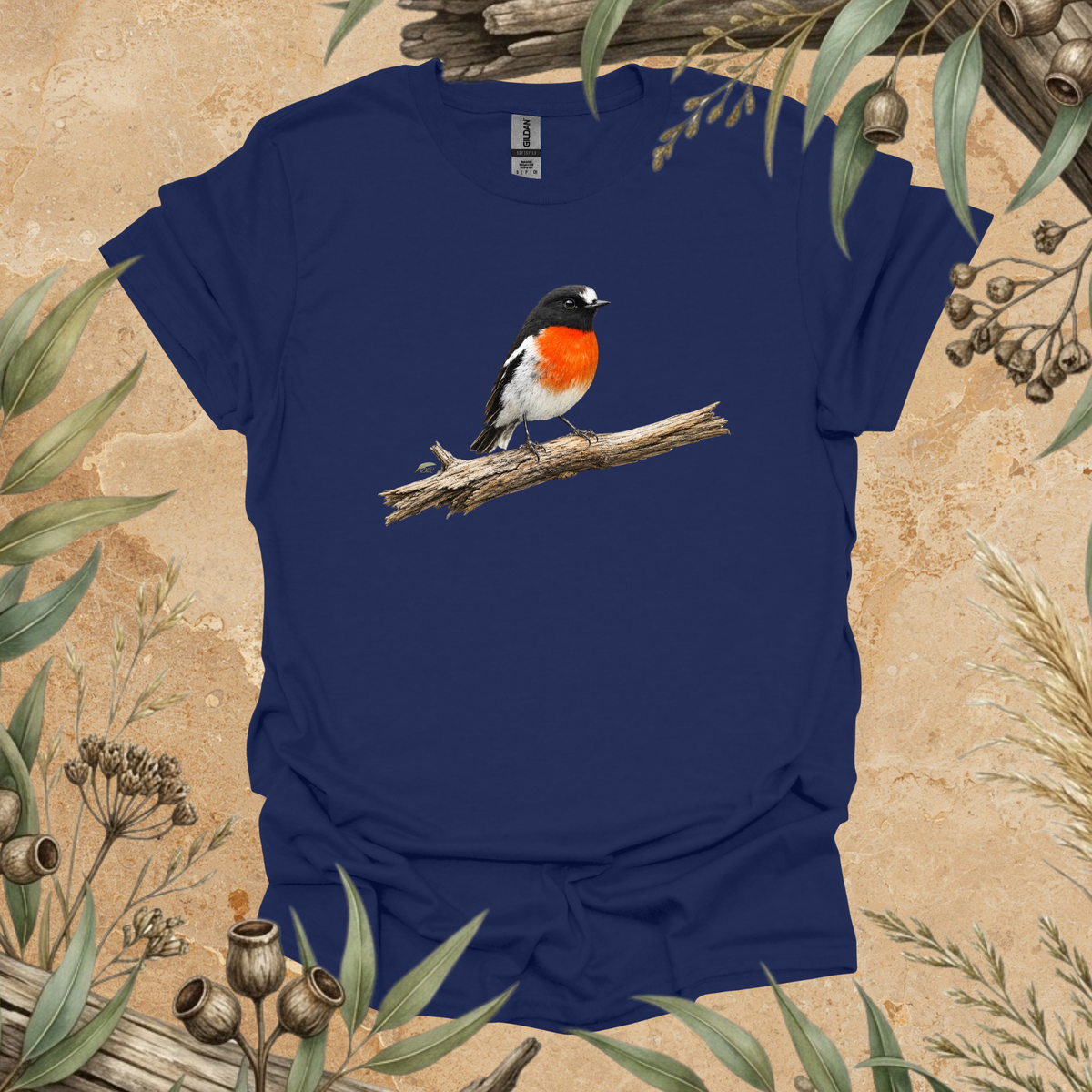 Scarlet Robin T-Shirt – Australian Bird & Wildlife Art | Mildly Wild Club
