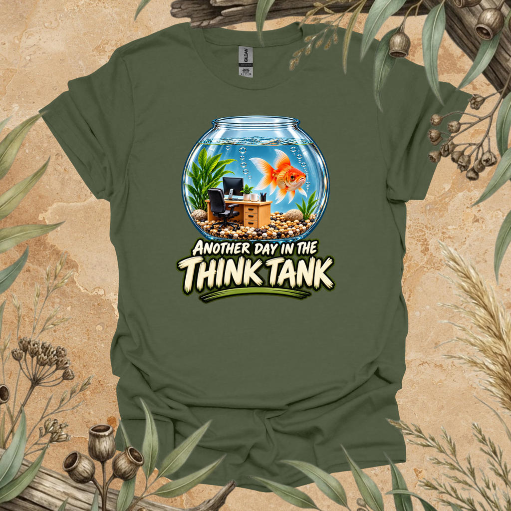 Goldfish Think Tank T-Shirt | Funny Office Fish Design