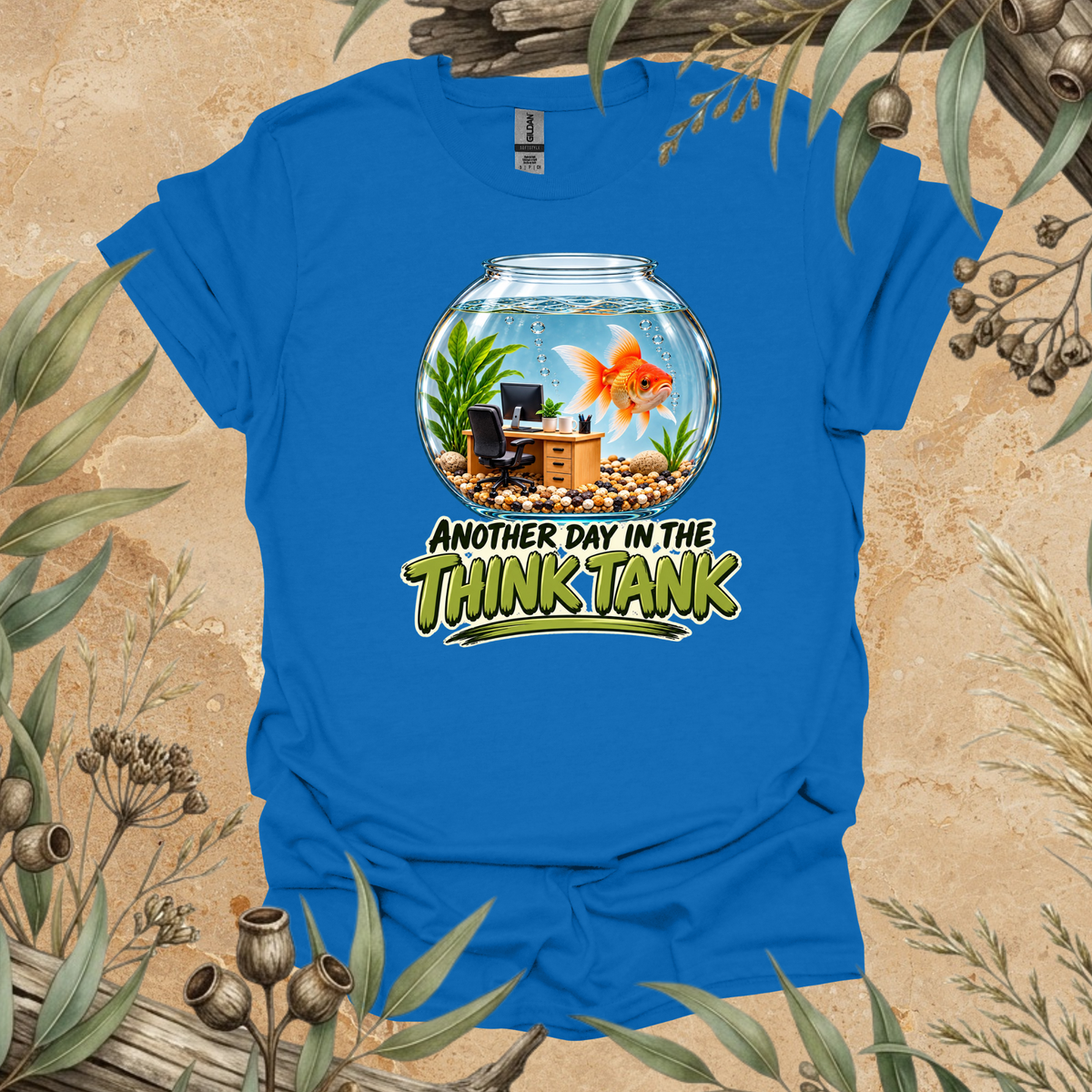Goldfish Think Tank T-Shirt | Funny Office Fish Design