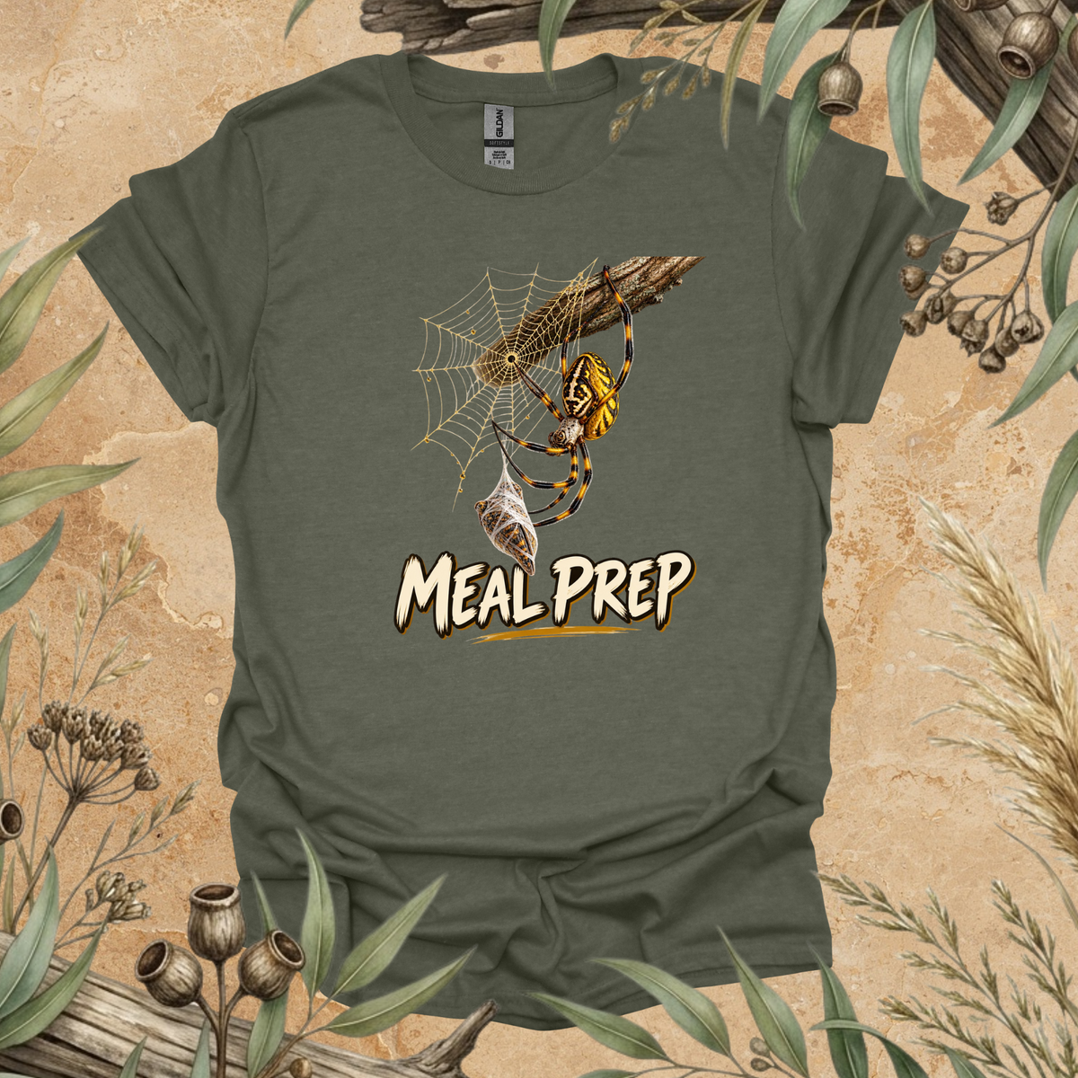 Meal Prep Spider T-Shirt | Funny Golden Orb Weaver Wildlife Shirt | Australian Spider Lover Gift